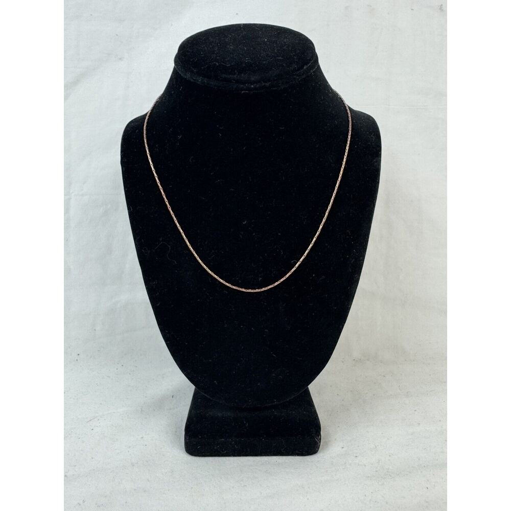 B. Tiff Rose Gold Plated Stainless Steel Necklace Chain 18” Long